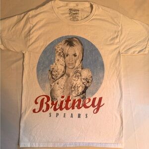 Britney Spears White Graphic Tee